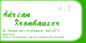 adrian kronhauser business card